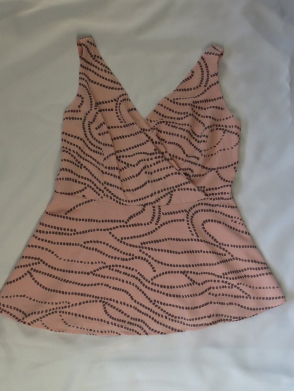 CAbi womens BLOUSE layered SHIRT light pink TANK spring ADJUSTABLE SIZE 8